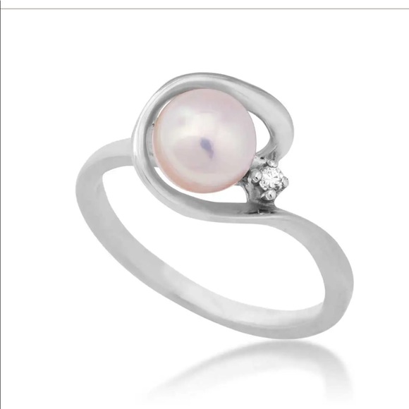 NEW Riddle’s Jewelry Pearl with Swirl and Diamond Ring - Picture 3 of 4